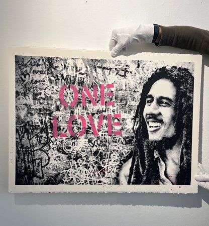 "Happy Birthday Bob Marley - One Love - Pink" - Mr. Brainwash