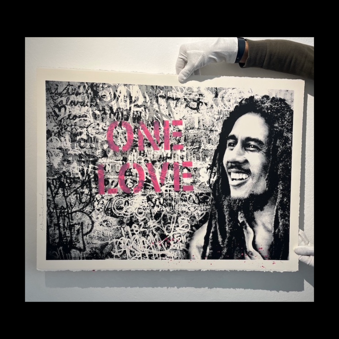 "Happy Birthday Bob Marley - One Love - Pink" - Mr. Brainwash