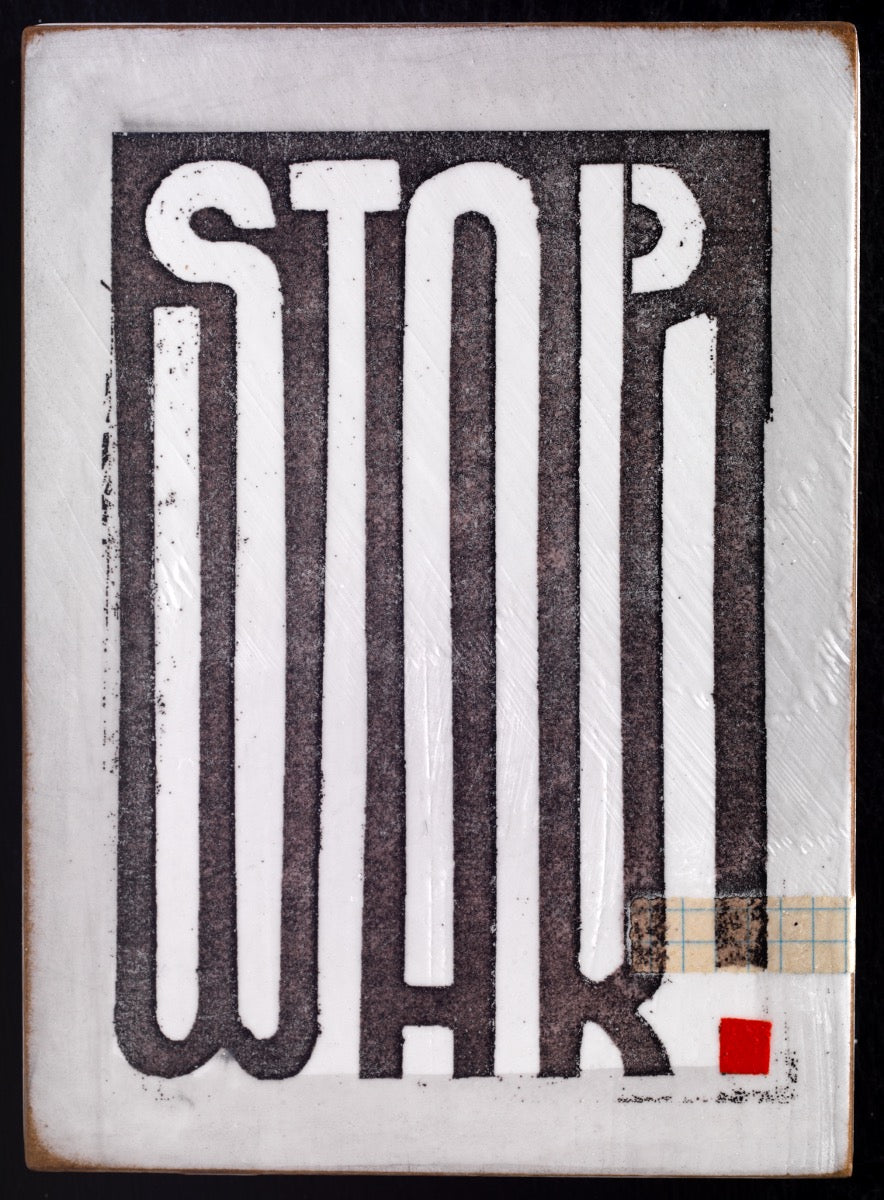 "stop war" - Jan M. Petersen